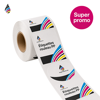Super promo · Étiquettes rouleau PP